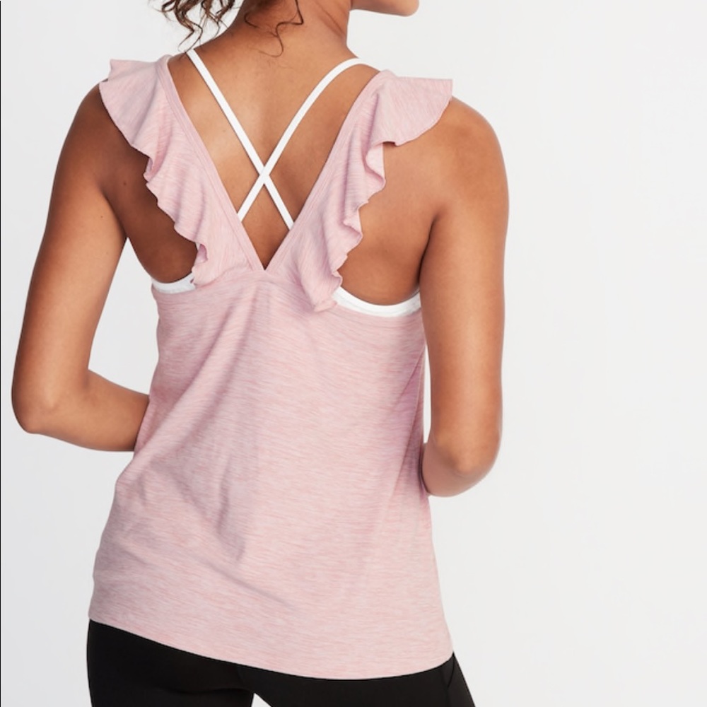 NWT Old Navy Active Relaxed Ruffle-Trim Tank